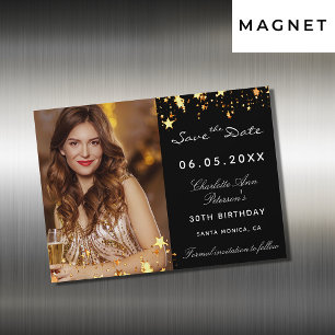 Imã salve a data festa de aniversário de ouro pret