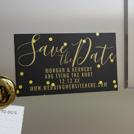 Imã salve a data Magnética de Confetti Dourada Pre