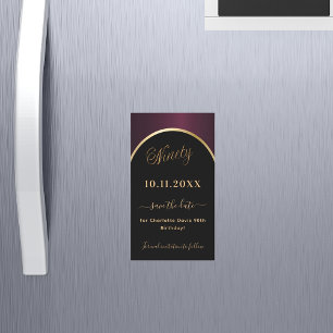 Imã salve a data preto de burguns 90 aniversário