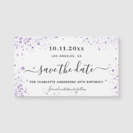 imã salve a data violeta de festa de aniversário