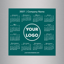 Ímã Verde Azul Logo da Empresa de Calendário de 20