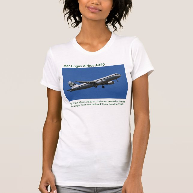 Imagem Aer Lingus Airbus A320 para t-shirt feminin (Frente)