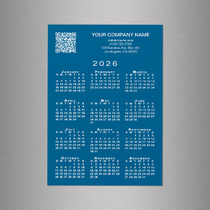 Imagem Azul do Calendário do Código QR 2026 da Emp
