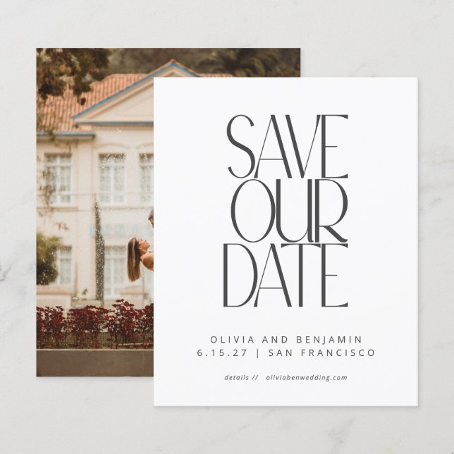 Imagem Branca Preta Elegante De Orçamento Salvar A (Frente/Verso)