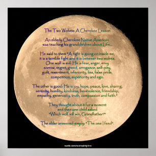 Imagem da lua com o poster CHEROKEE da arte do