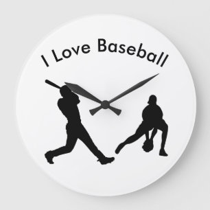 Imagem de beisebol para relógio de parede redondo