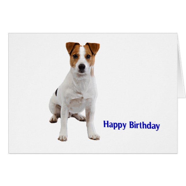 Imagem de cão para cartão de saudação de aniversár (Frente Horizontal)