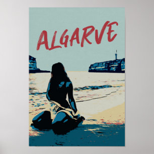 Imagem de cenário em praia Poster Algarve Portugal