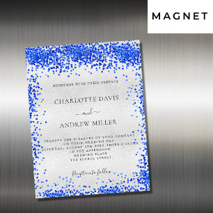 Imagem de convite para casamento de luxo azul-real