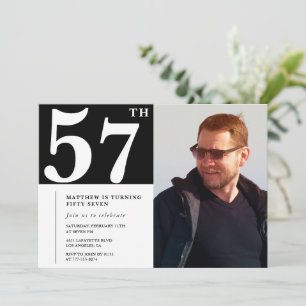 Imagem de Convites para 57 anos em Preto e Branco