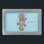 Imagem de desenho animado de platypus de bebê feli<br><div class="desc">Para amantes de platypus! Este feliz platypus de bebê com bolhas no estilo de ilustração de desenhos animados e é excelente divertido.</div>