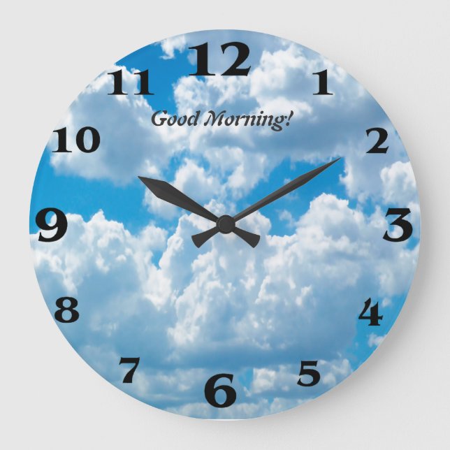 Imagem de nuvens para relógio de parede redonda gr (Frente)