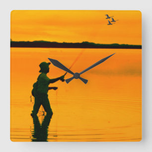 Imagem de Pesca de Voo para Relógio de Parede Quad