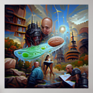 Imagem digital trabalho de arte poster de imagina