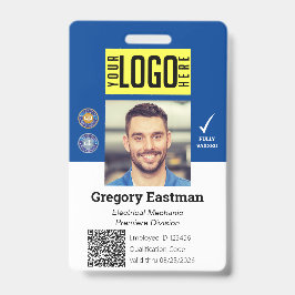 Imagem do comerciante Vacina QR Código Crachá Azul