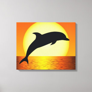 Imagem do Dolphin Sunset na Canvas da Galeria