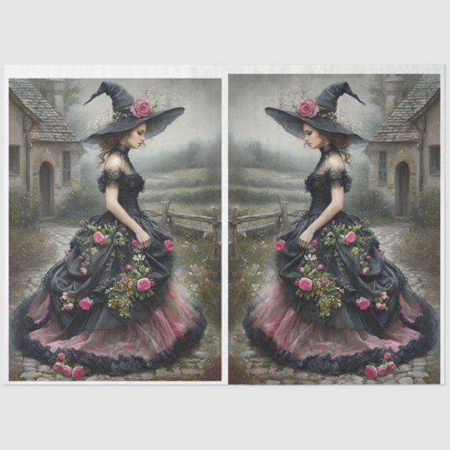 Imagem do espelho - Papel de Tecido Bruxa Selvagem (Frente )