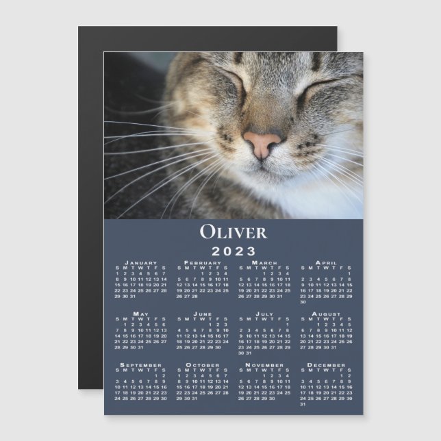 Imagem do Marinho do Calendário 2023 com o Nome de (Frente/Verso)