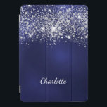 Imagem do monograma de poeira de prata azul<br><div class="desc">Um fundo azul. A cor azul é irregular. Decorrido com poeira falsa. Personalize e adicione um nome. O primeiro nome é escrito com um moderno estilo escrito à mão.</div>