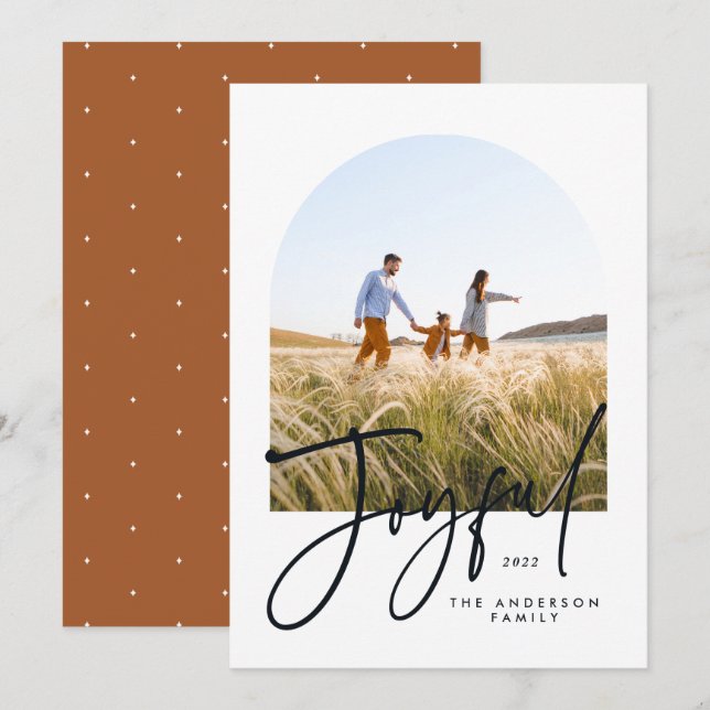 Imagem elegante moderna de 1 foto de Natal (Frente/Verso)