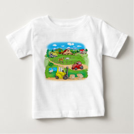 imagem em uma camiseta com carros e uma vila para