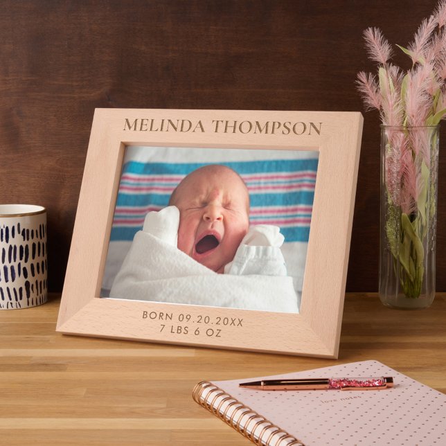 Imagem Personalizada de Informação de Nascimento d (Personalized Birth Stats Birth Information Picture Etched Frames)