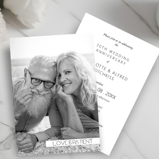 Imagem Preta e Branca - Todos os Namorados (Black & White Photo All Wedding Anniversary Announcement.)