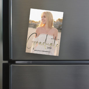 Imagem Preta Simples e Magnética Dourada de Script