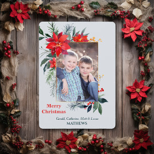 Imagem Vertical do Quadro Dourado de Poinsettia de