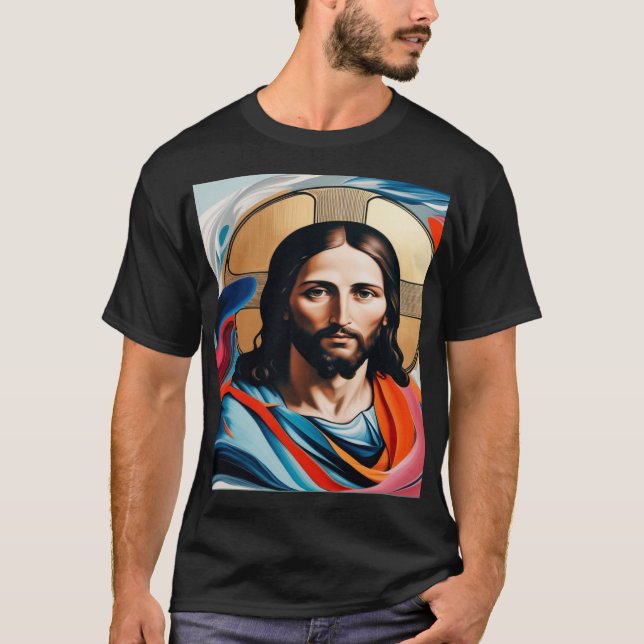Imagens abstrato de Jesus na Camisa (Frente)