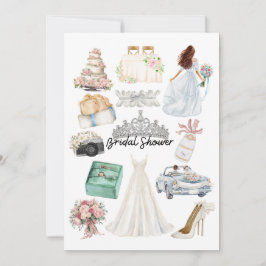 Imagens de Noiva com Tiara e Aquarela Chá de Noiva