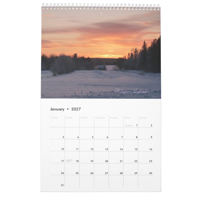 Imagens do calendário 2011 de Lapland (Jan 2027)