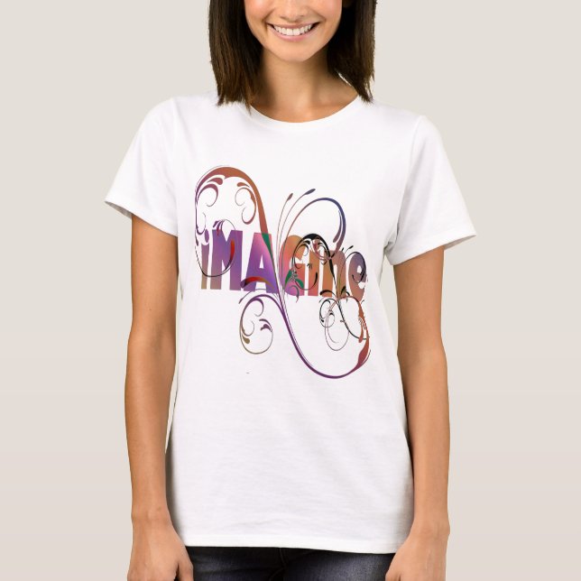 "Imagine" Camiseta feminina (Frente)