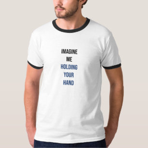 Imaginem-me segurando sua camiseta manual