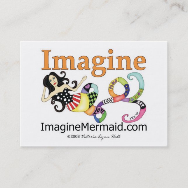 ImagineMermaid.com Cartões de Visita Imagine Merma (Frente)
