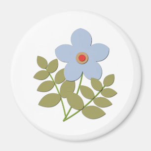 Íman С flor azul simples