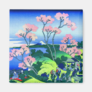 Íman 北 斎 Goten-Yama Hill Hokusai Cherry Blossom Blo