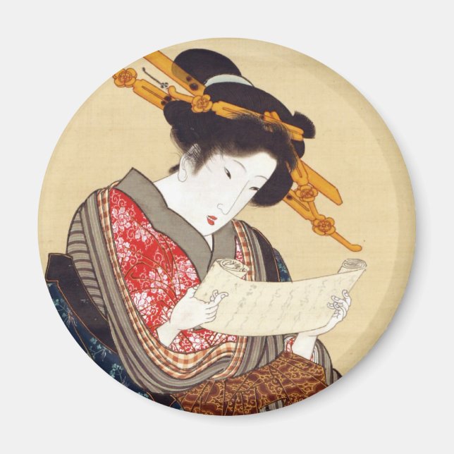 Íman 女, 国 貞 Mulher, Kunisada, Ukiyo-e (Frente)