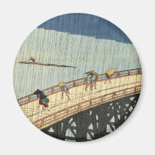 Íman 突然の雨, chuva repentina do 広重, Hiroshige
