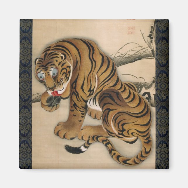Íman 虎 図, 若 冲 Tiger, Jakuchu (Frente)