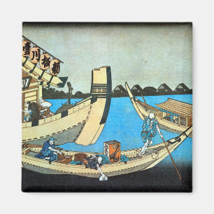 Íman 隅田川, rio de Sumida do 北斎, Hokusai, Ukiyo