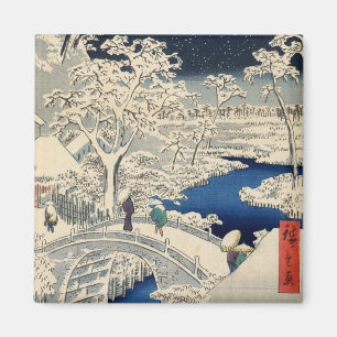 Íman 雪の太鼓橋, ponte nevado do cilindro do 広