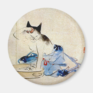 Íman 顔を洗う猫, lavagem da cara do gato do 広重