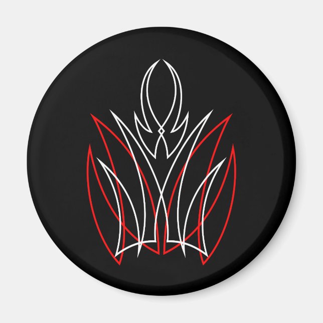 Íman 0001 Pinstripe Rojo & Blanco (Frente)