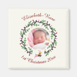 Íman 1º Veado de Natal com Coroa Personalizável