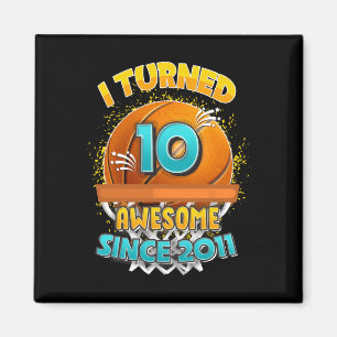 Íman 10º Aniversário de Basquete Eu Tornei-me Um Gif De