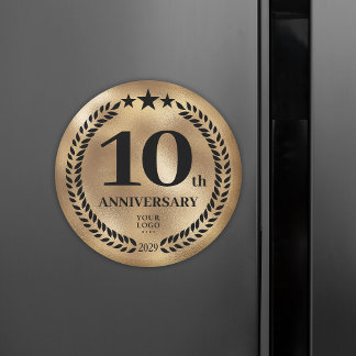 Íman 10º aniversário de negócios Dourado