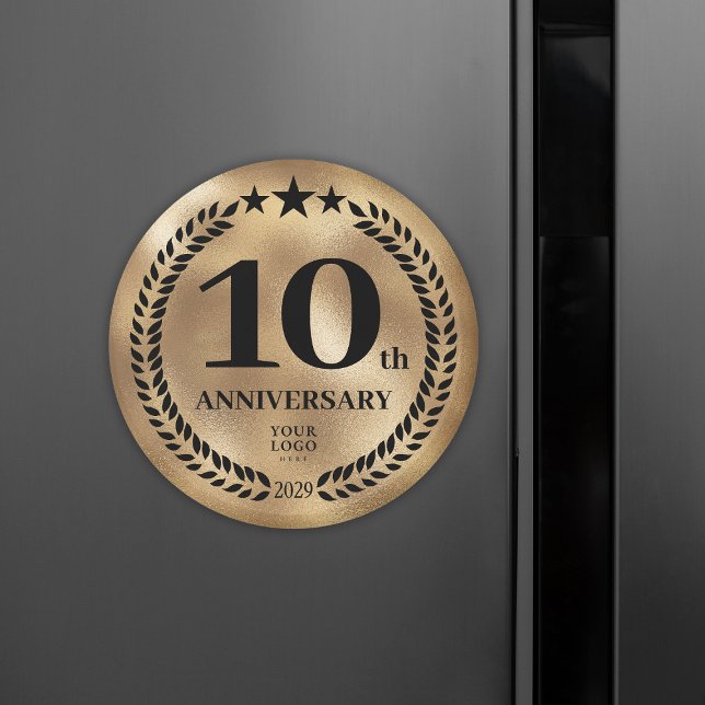 Íman 10º aniversário de negócios Dourado (10th Business Anniversary Gold Magnet
)