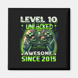 Íman 10º Aniversário Nível 10 Jogador 10 anos Vídeo Gam