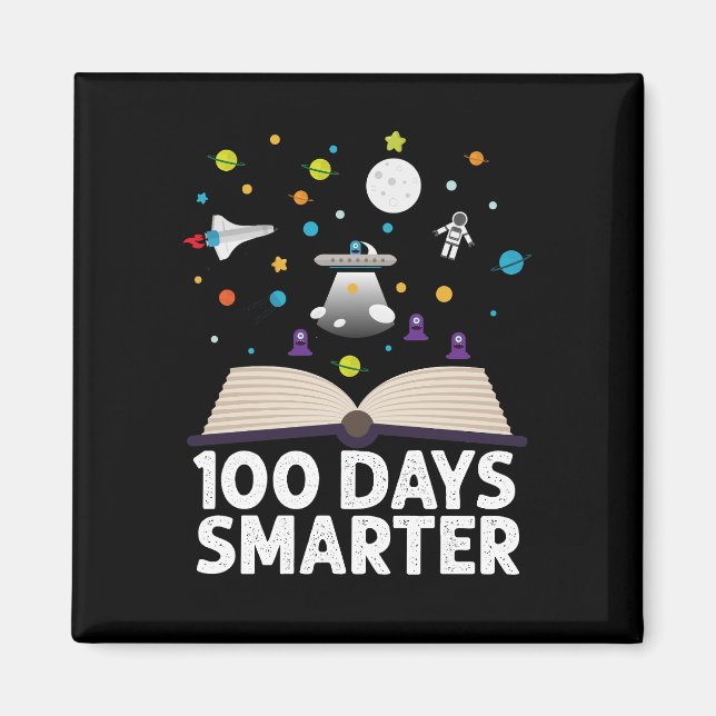 Íman 100º Dia da Escola 100 Dias Mais Inteligente Espaç (Frente)